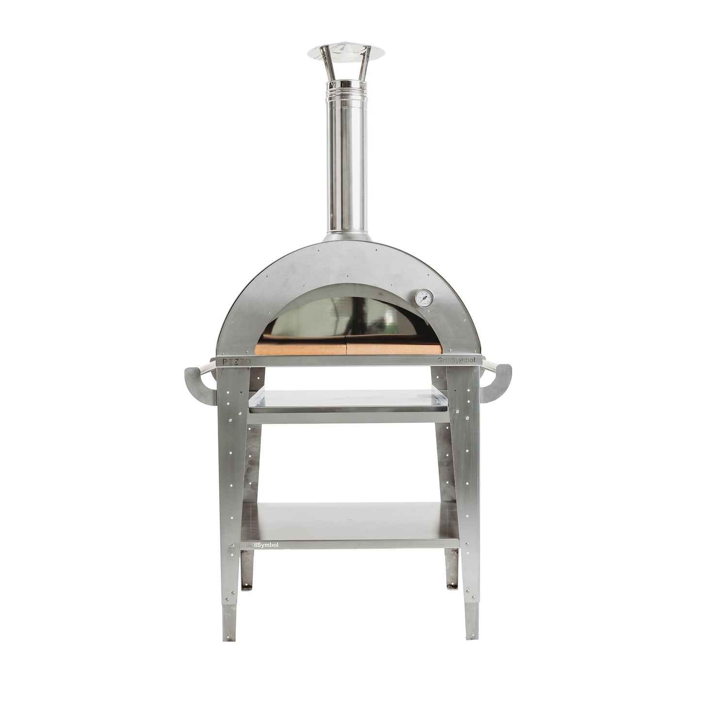 GrillSymbol Wood Fired Pizza Oven with Stand Pizzo-set-inox
