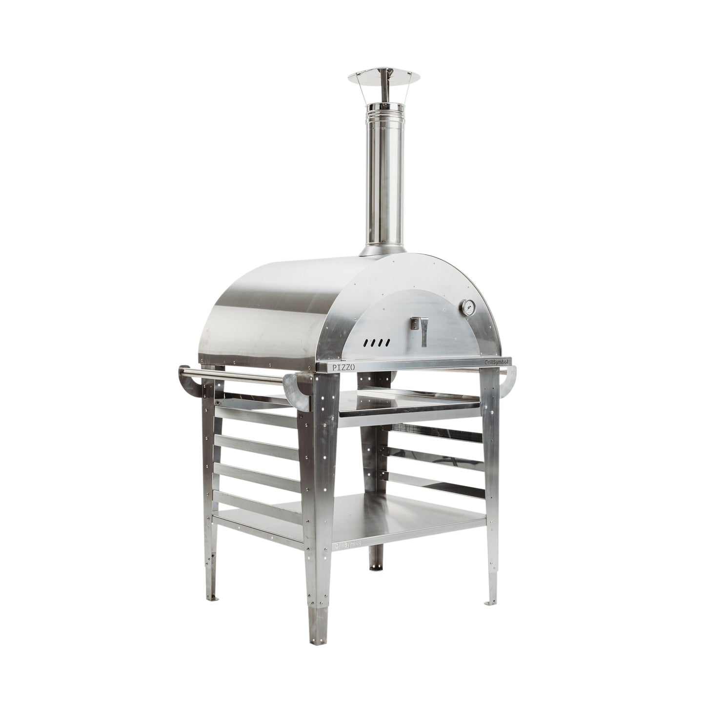 GrillSymbol Wood Fired Pizza Oven with Stand Pizzo-set-inox