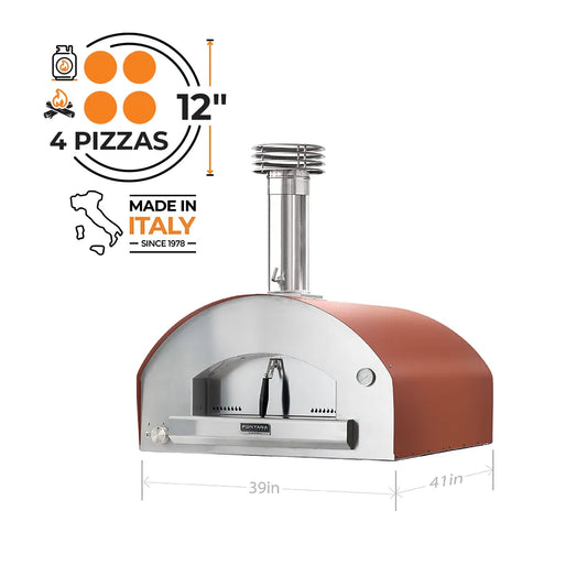 Fontana Marinara Rosso Countertop Dual Fuel Pizza Oven