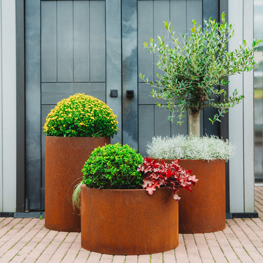 GrillSymbol Corten Steel Flower Pot Set Sisters