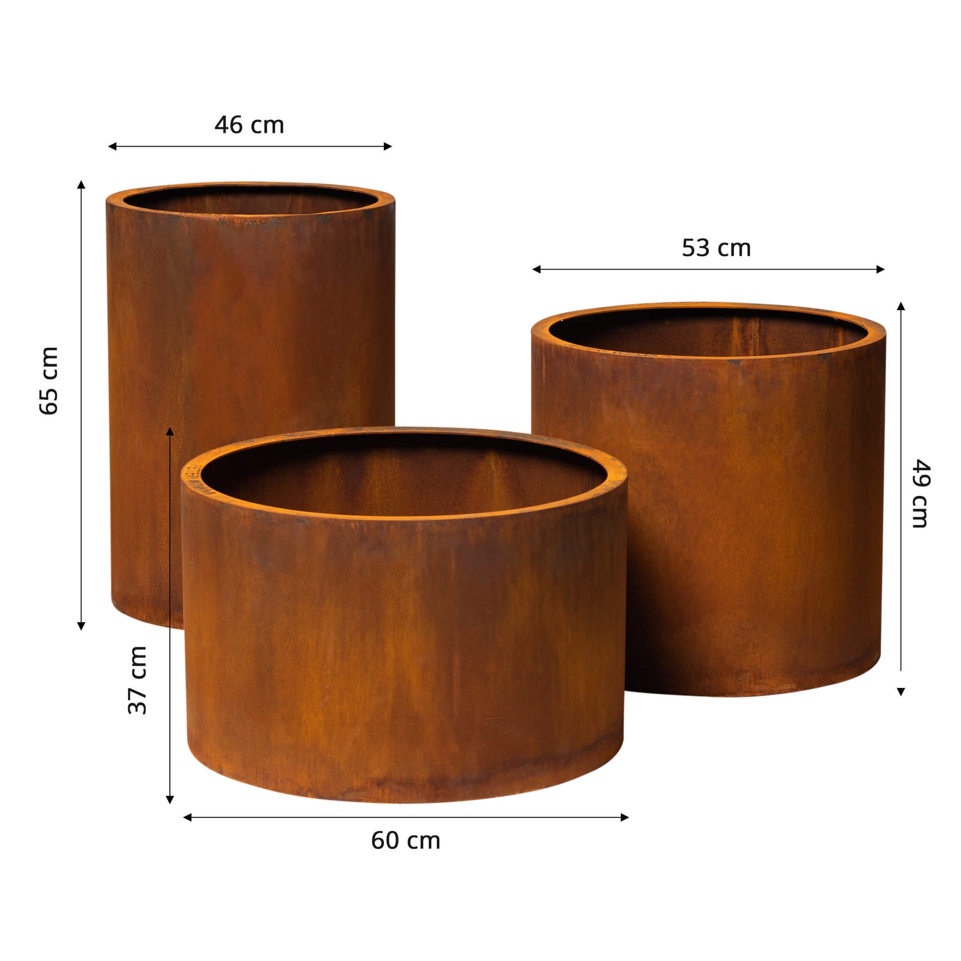 GrillSymbol Corten Steel Flower Pot Set Sisters