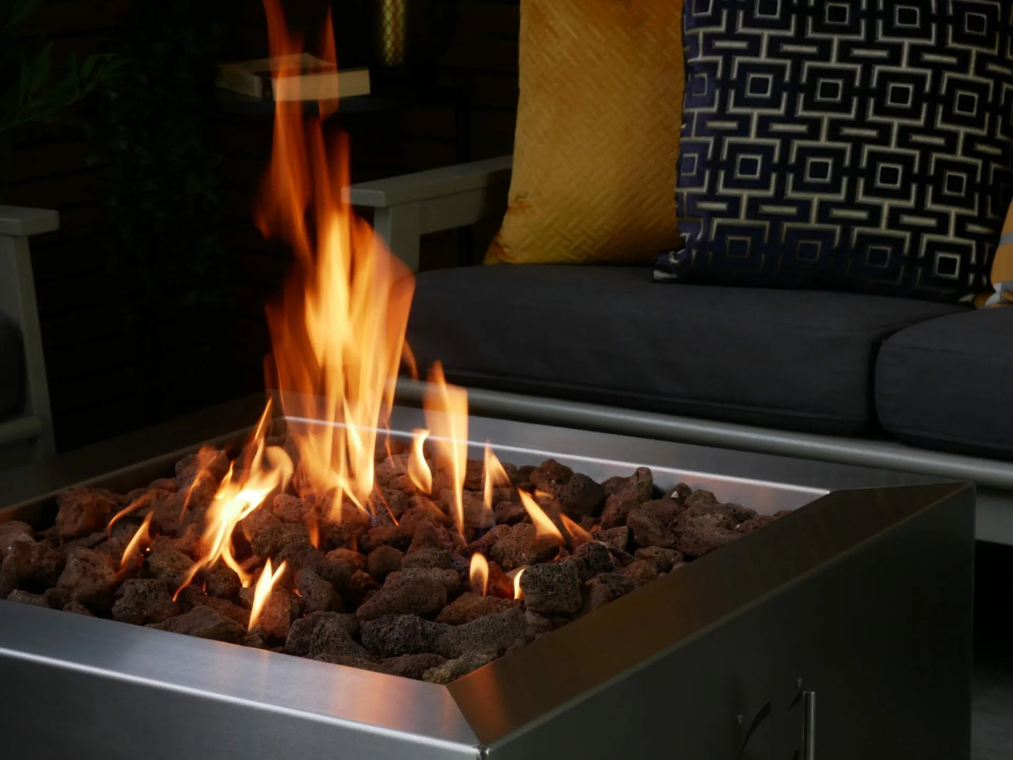 Helios β Premium Stainless Steel Square Gas Fire