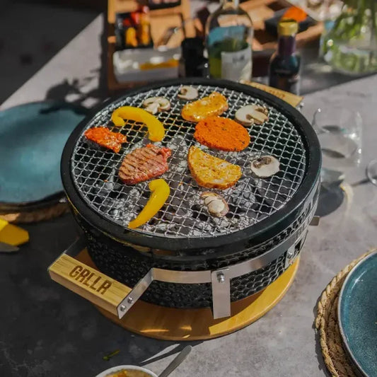 GRLLR Tokyo Shichirin Table Grill – Black | Japanese Ceramic Charcoal BBQ