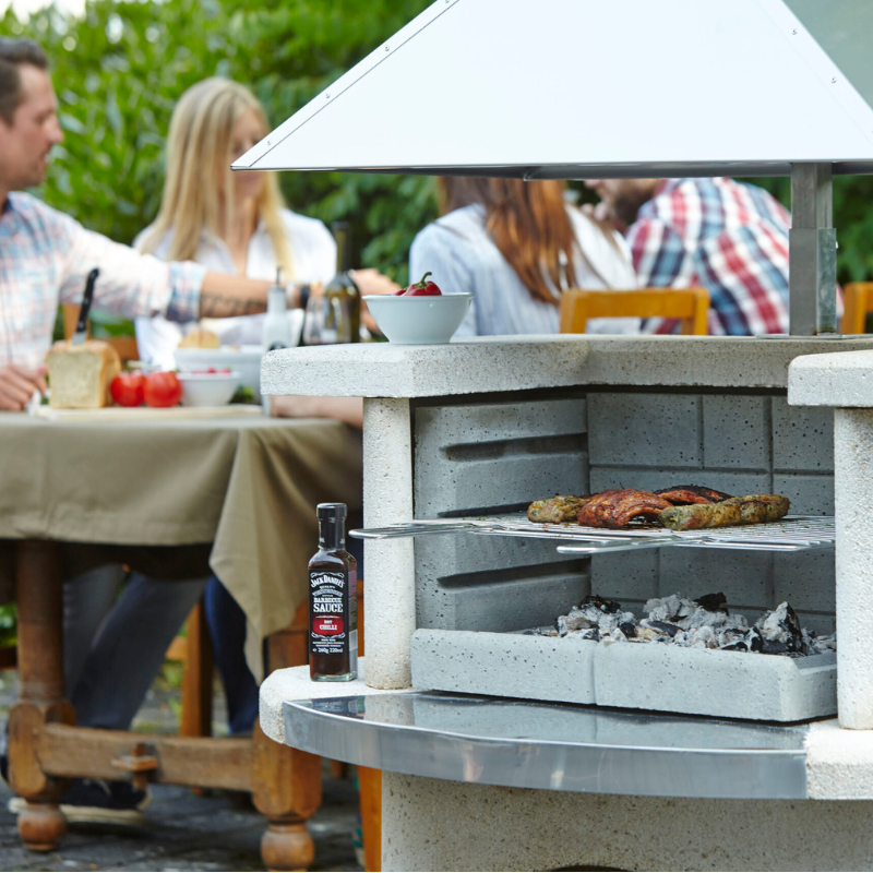 Buschbeck Venedig Masonry Barbecue with Stainless Steel Hood