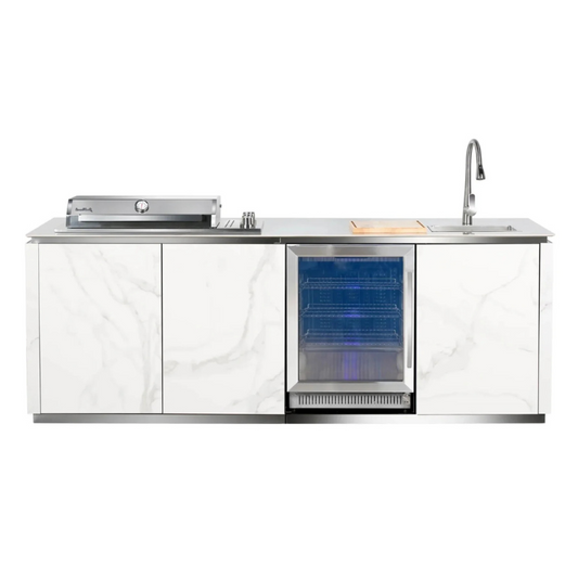 Buschbeck Derby Outdoor Kitchen – White Marbled Ceramic Finish 2.6M