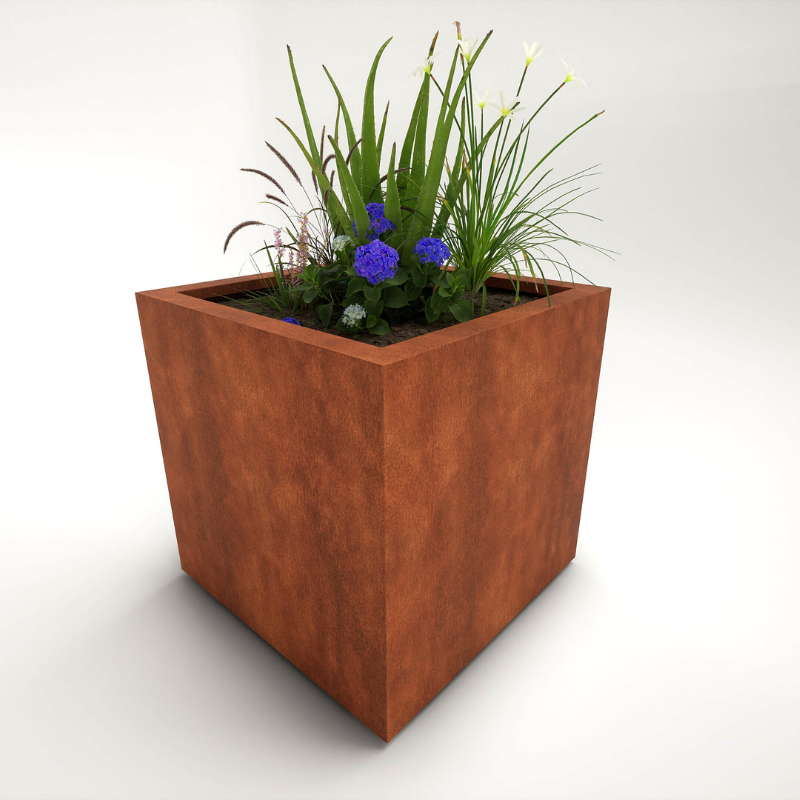 Weather-It Arden Corten Steel Cube Planter