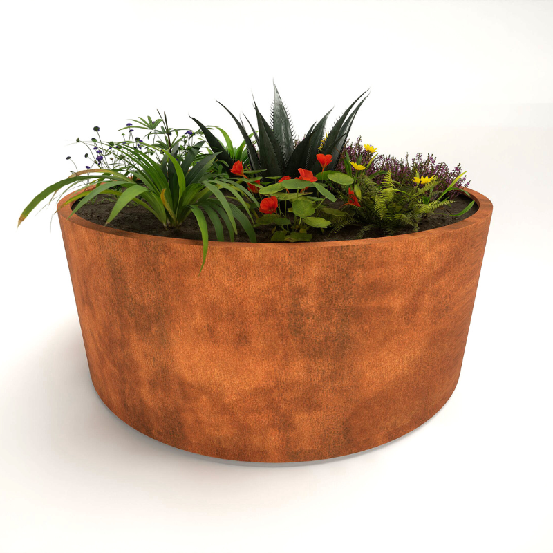 Henley – Corten Steel Cylindrical Planter