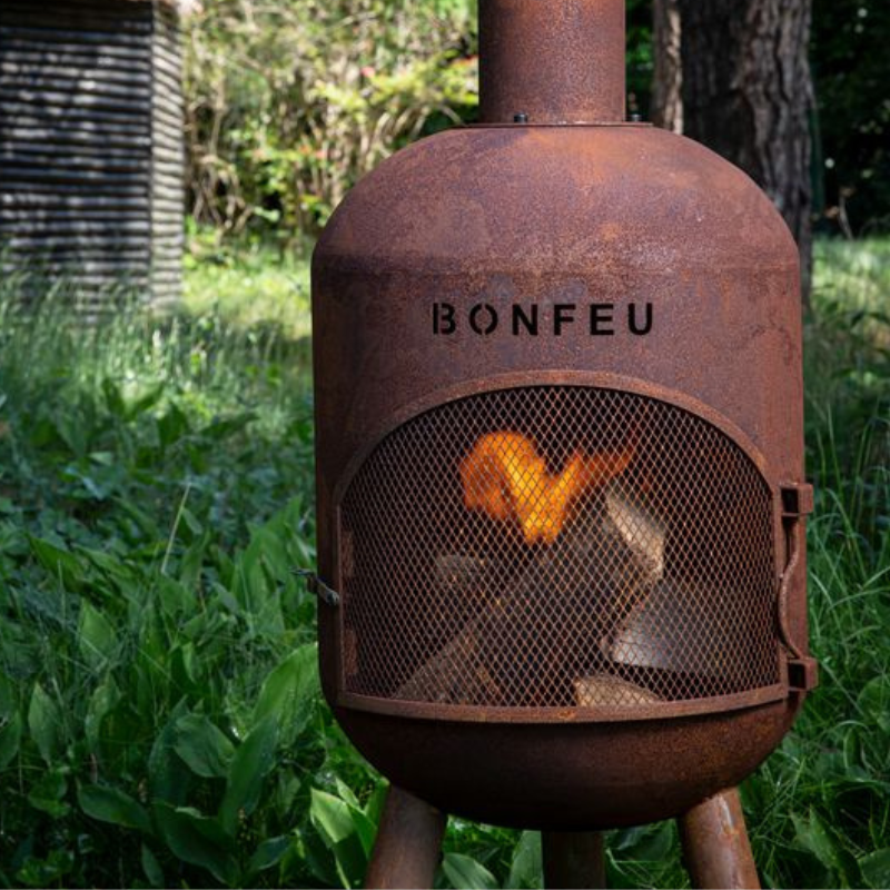 BonFeu, BonSolo, Outdoor Fireplace and Grill, Rust
