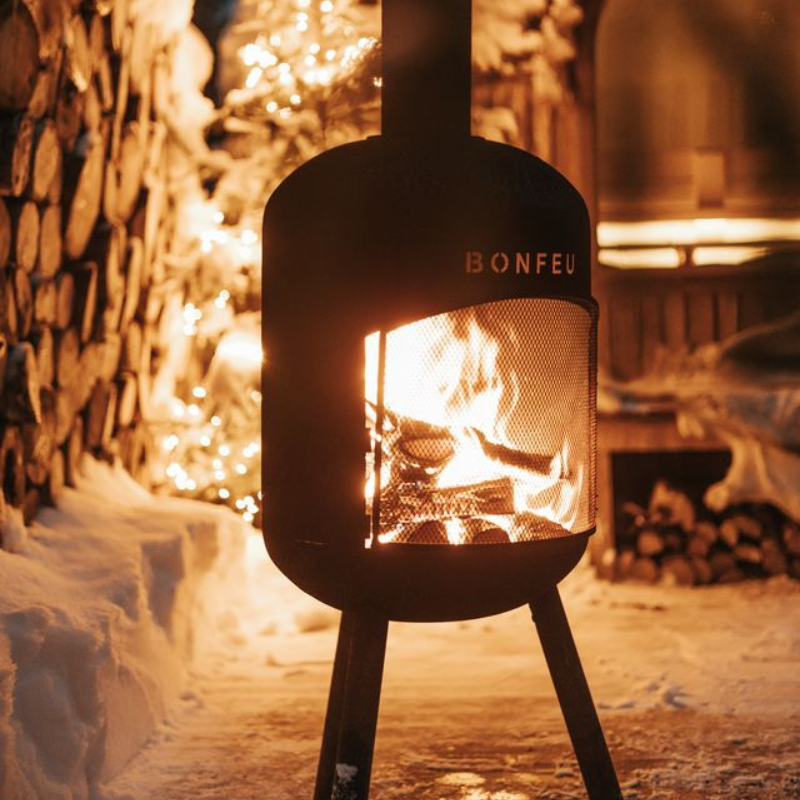 Bonfeu, BonBono, Outdoor Fireplace and Grill, Black