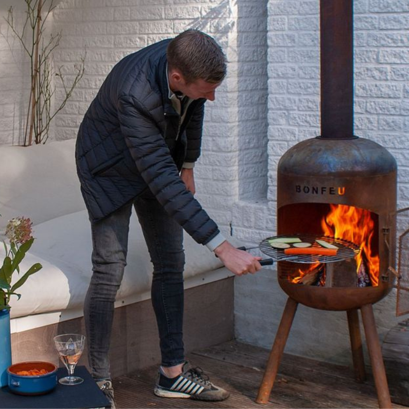 Bonfeu, BonBono, Outdoor Fireplace and Grill, Black
