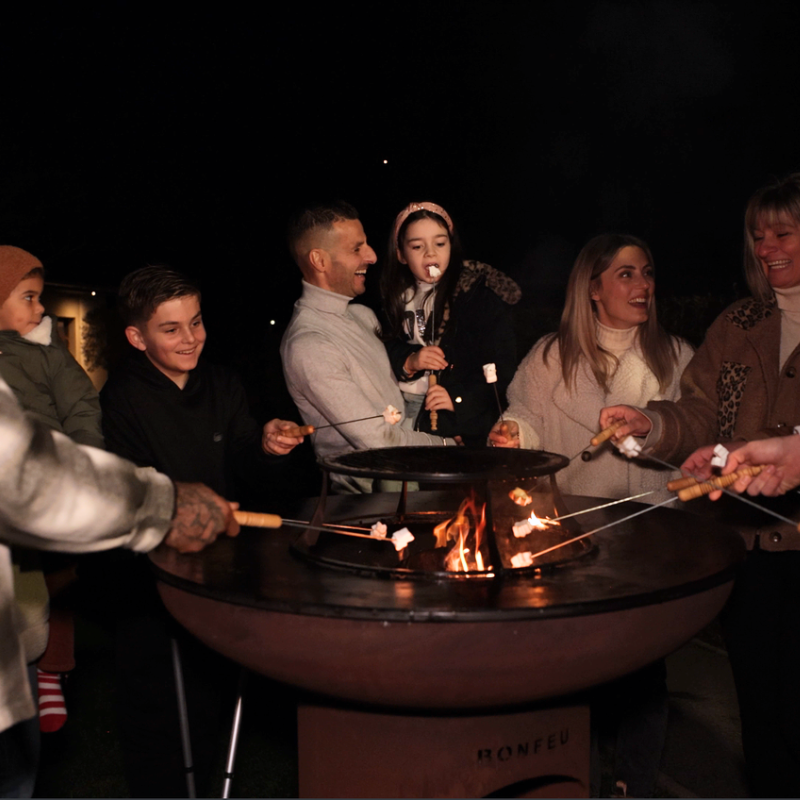 BonFeu, BonBiza XL, Fire Bowl & BBQ Plancha, Rusty Brown