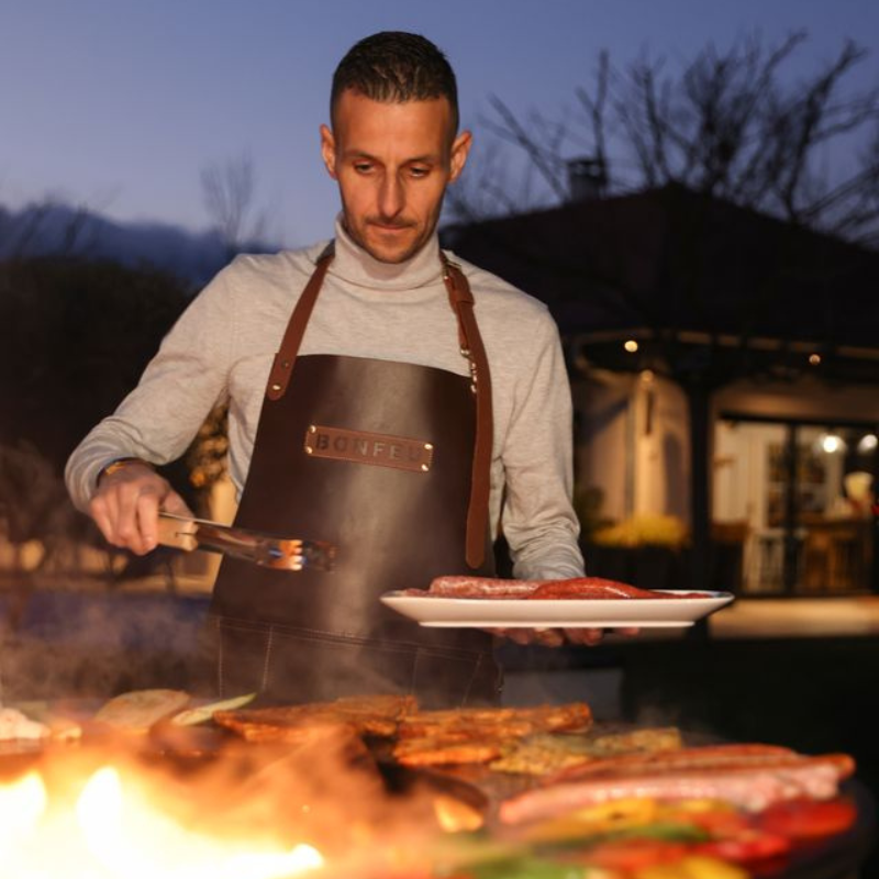 BonFeu, BonBiza XL, Fire Bowl & BBQ Plancha, Rusty Brown