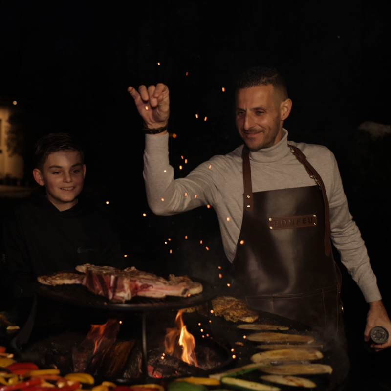BonFeu, BonBiza XL, Fire Bowl & BBQ Plancha, Rusty Brown
