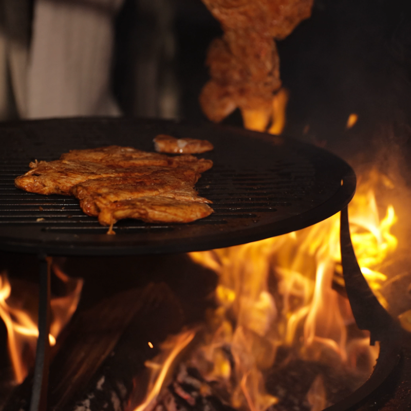 BonFeu, BonBiza XL, Fire Bowl & BBQ Plancha, Open Design, Rusty Brown