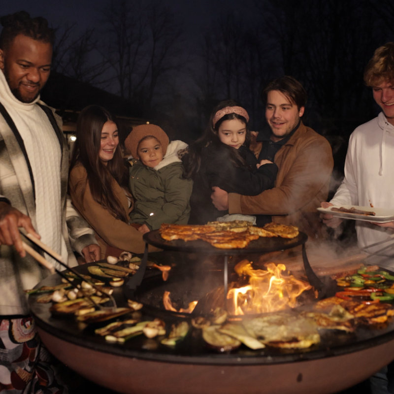 BonFeu, BonBiza XL, Fire Bowl & BBQ Plancha, Rusty Brown