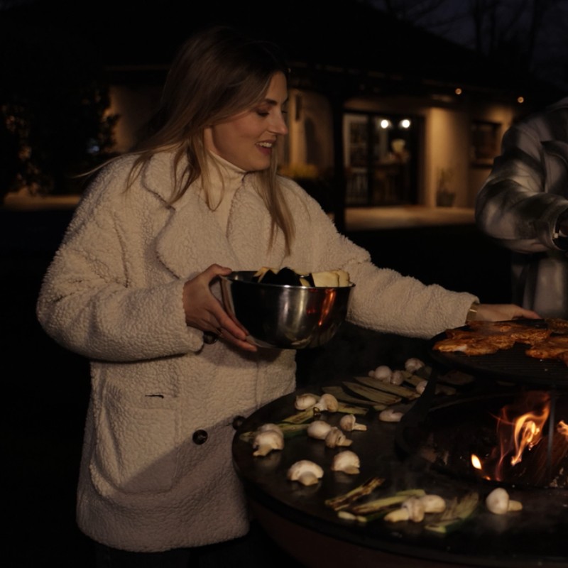 BonFeu, BonBiza XL, Fire Bowl & BBQ Plancha, Rusty Brown