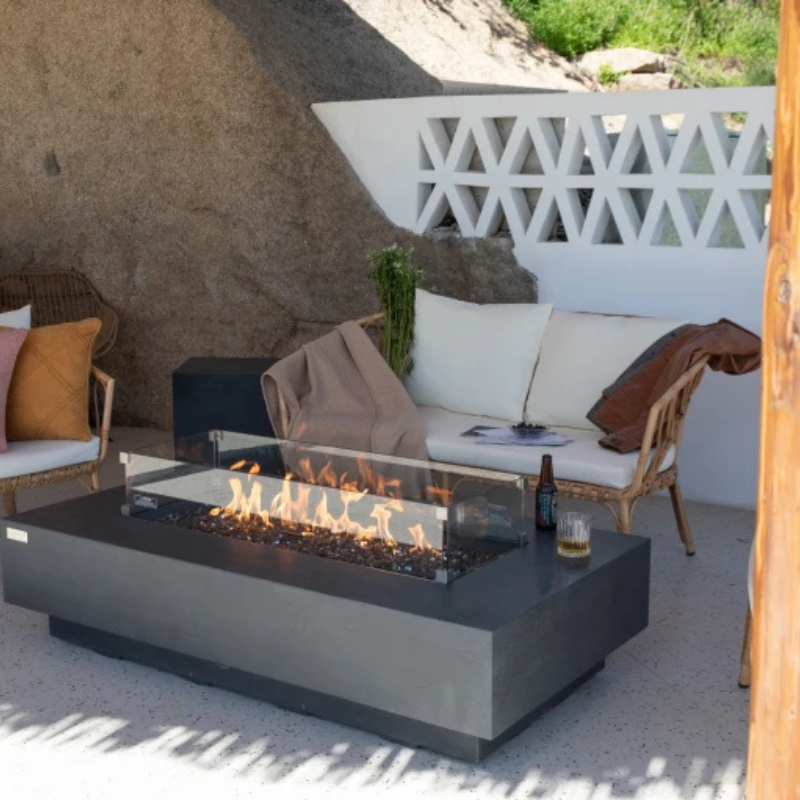 Elementi Plus, Positano, Fire Table, Dark Grey, Concrete Outdoor, Propane / Natural Gas