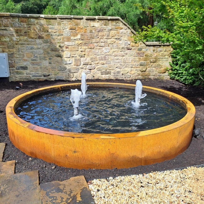 Corten Steel Cyldinder Pond