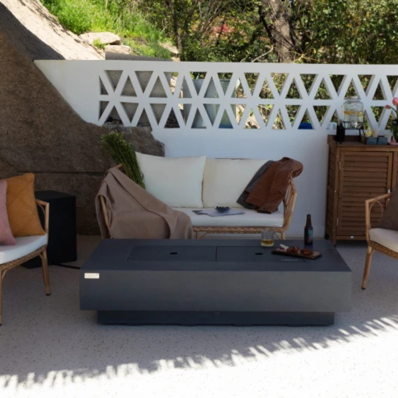 Elementi Plus, Positano, Fire Table, Dark Grey, Concrete Outdoor, Propane / Natural Gas