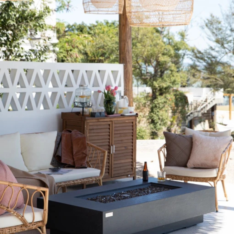Elementi Plus, Positano, Fire Table, Dark Grey, Concrete Outdoor, Propane / Natural Gas