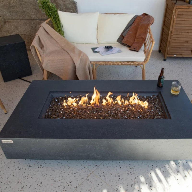 Elementi Plus, Positano, Fire Table, Dark Grey, Concrete Outdoor, Propane / Natural Gas
