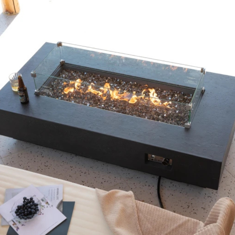 Elementi Plus, Positano, Fire Table, Dark Grey, Concrete Outdoor, Propane / Natural Gas