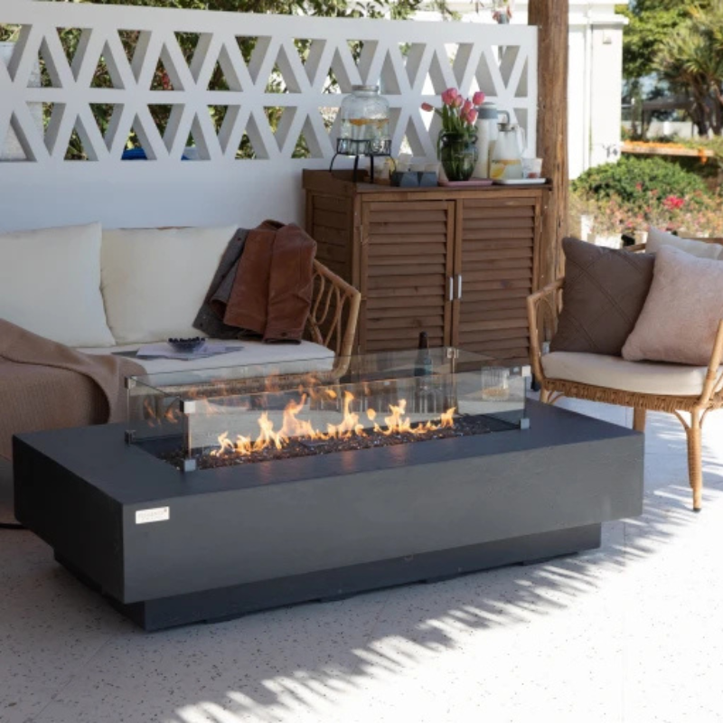 Elementi Plus, Positano, Fire Table, Dark Grey, Concrete Outdoor, Propane / Natural Gas
