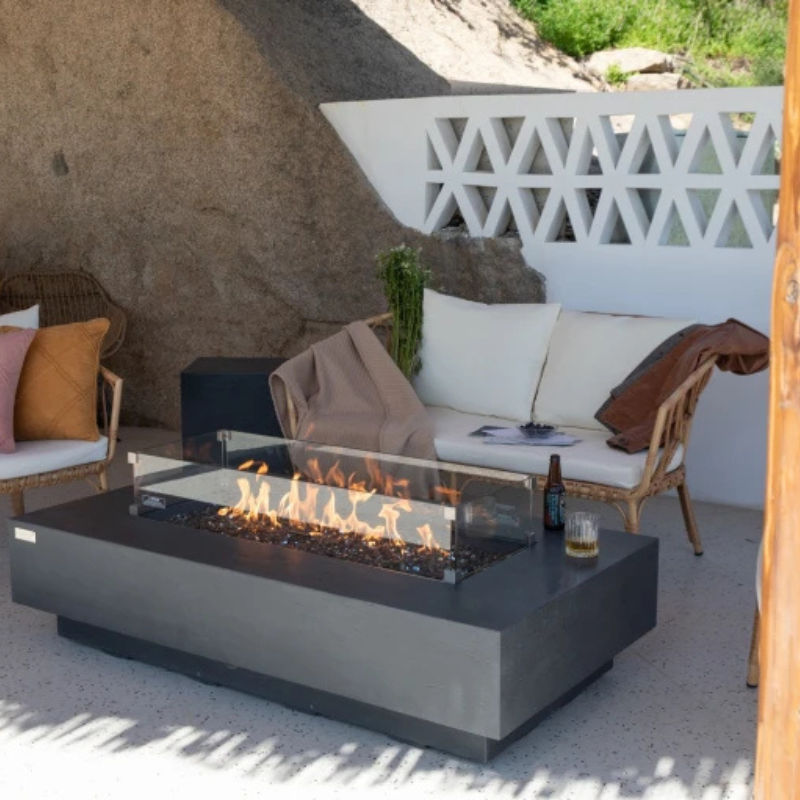 Elementi Plus, Positano, Fire Table, Dark Grey, Concrete Outdoor, Propane / Natural Gas