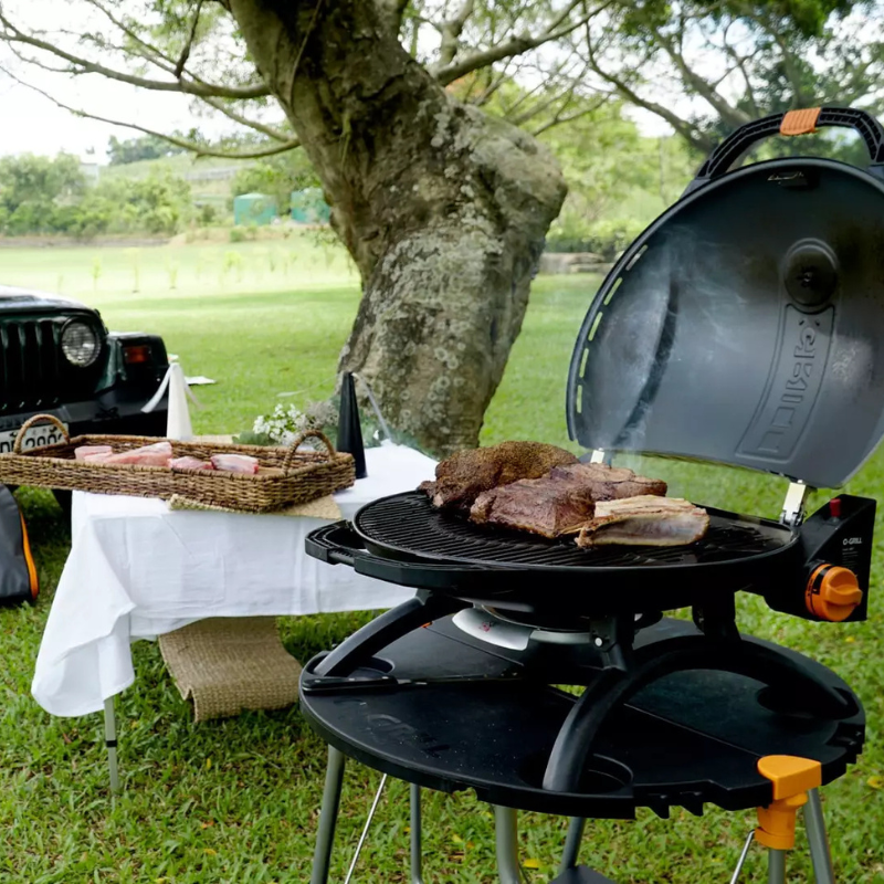 O GRILL 500 Cream Portable Gas BBQ | Compact Outdoor Grill