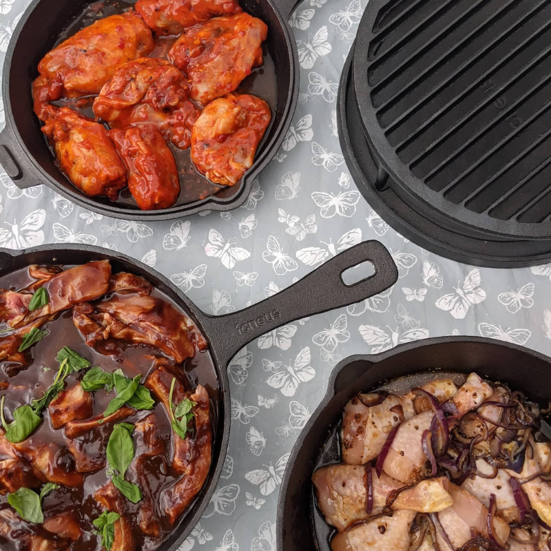 Igneus 3 Part Cast Iron Pan Set