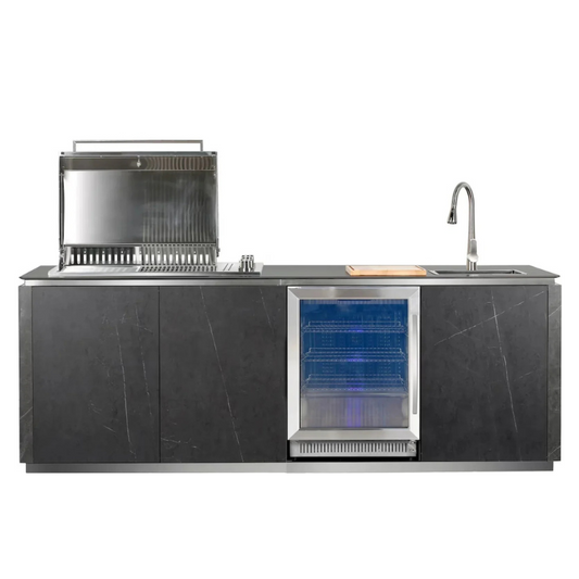 Buschbeck Derby Outdoor Kitchen Island 2.6m, Marble Grey