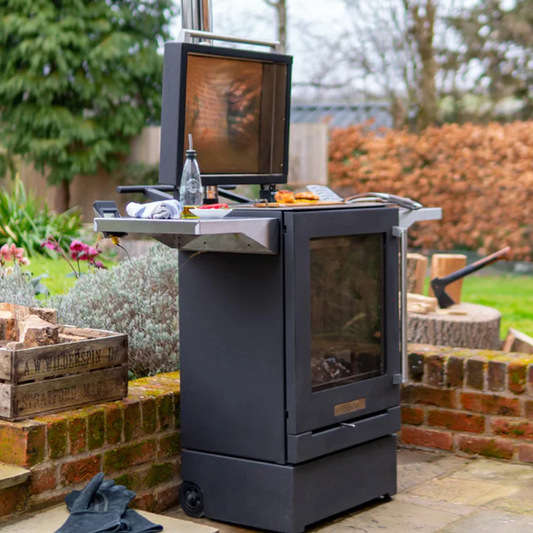 BBQube Grill and Heater with Two Wheel Base