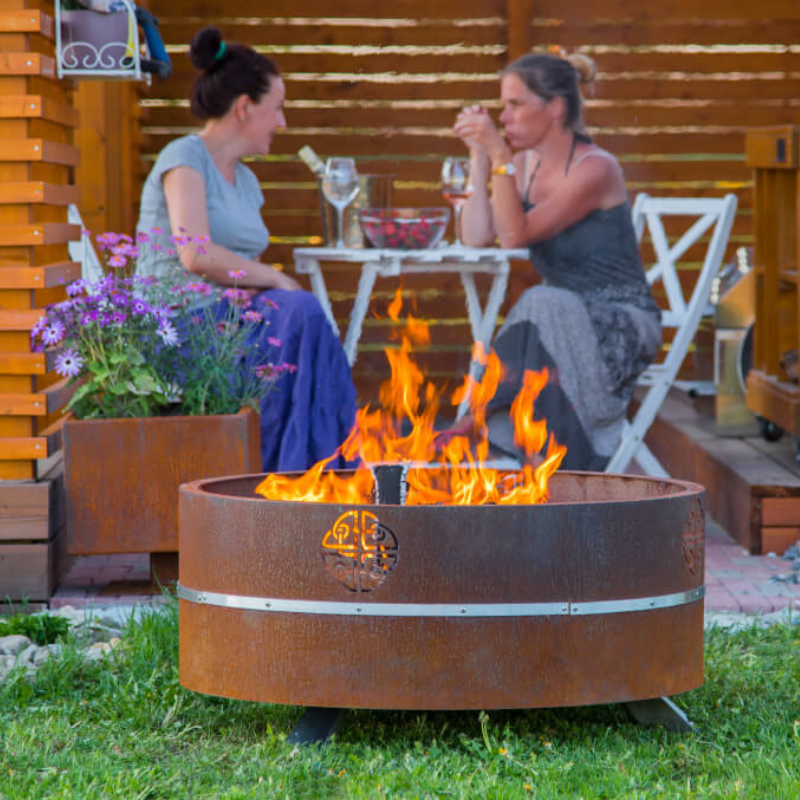 GrillSymbol Corten Steel Fire Pit Lucas, ø 95 cm + lid