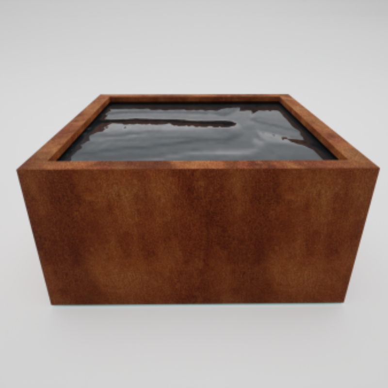 Handmade Corten Steel Cube Pond | British Made Garden Water Feature