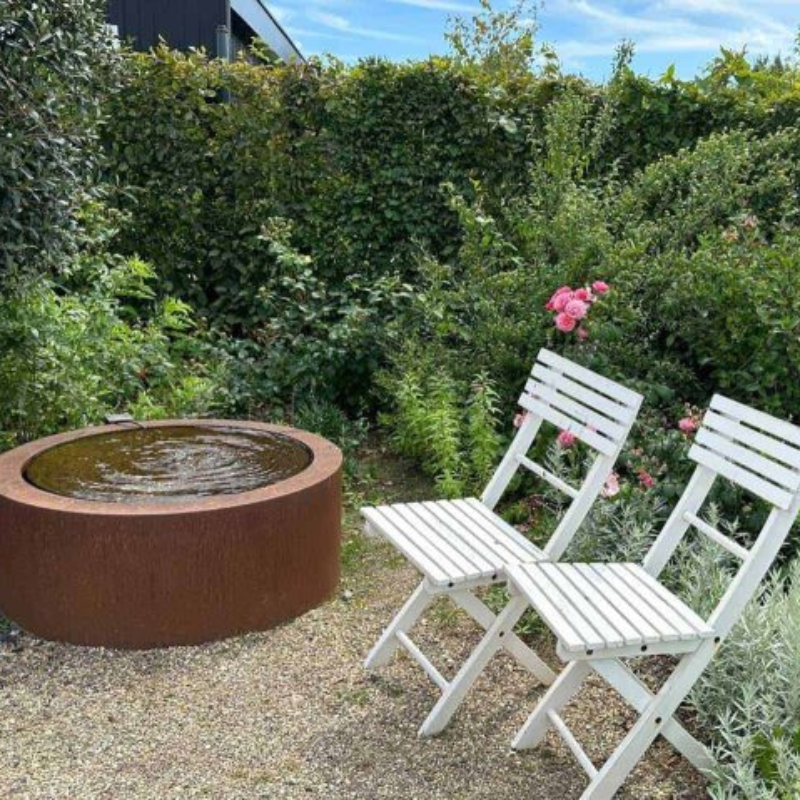 Corten Steel Round Water Table