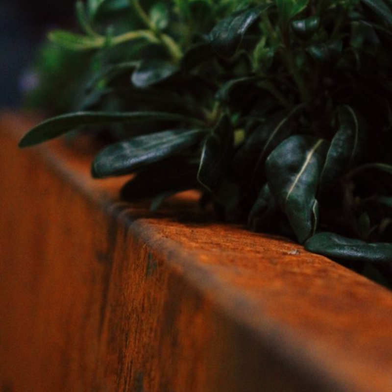 Arden Corten Steel Cube Planter