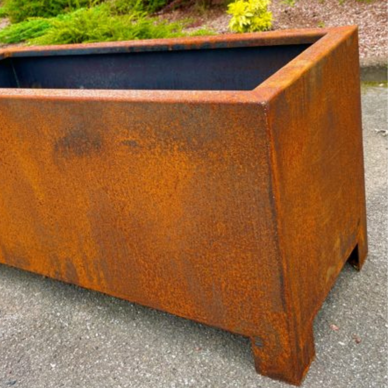 Arden – Corten Steel Trough Planter with Feet