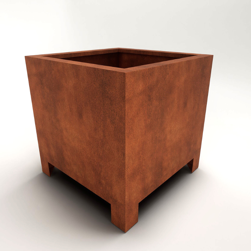 Weather-It Arden β Corten Steel Cube Planter with Feet