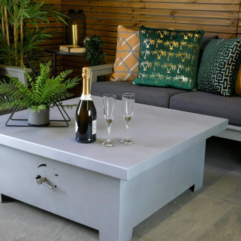 Helios β Premium Stainless Steel Square Gas Firepit Table