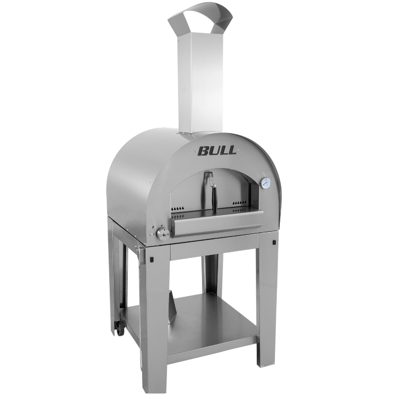 Bull, Dual Fuel, Large Pizza Oven with Trolley - Stainless Steel