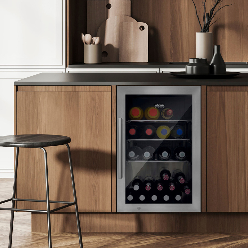 Caso Design, Outdoor Fridge, Silver, Right Sided Hinge