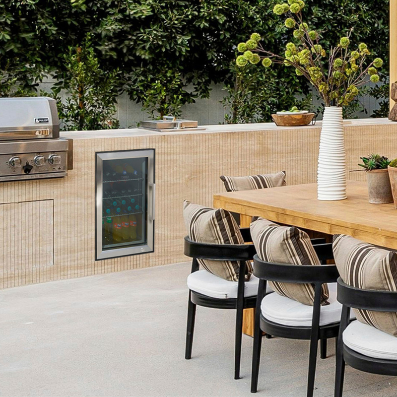 Caso Design, Outdoor Fridge, Silver, Left Sided Hinge