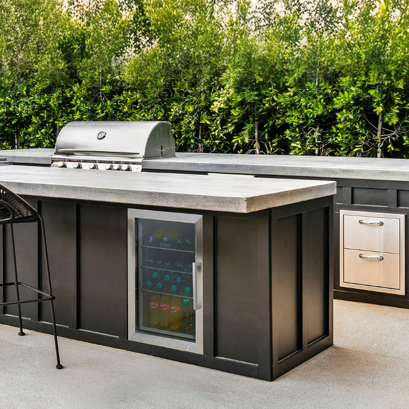 Caso Design, Outdoor Fridge, Silver, Left Sided Hinge