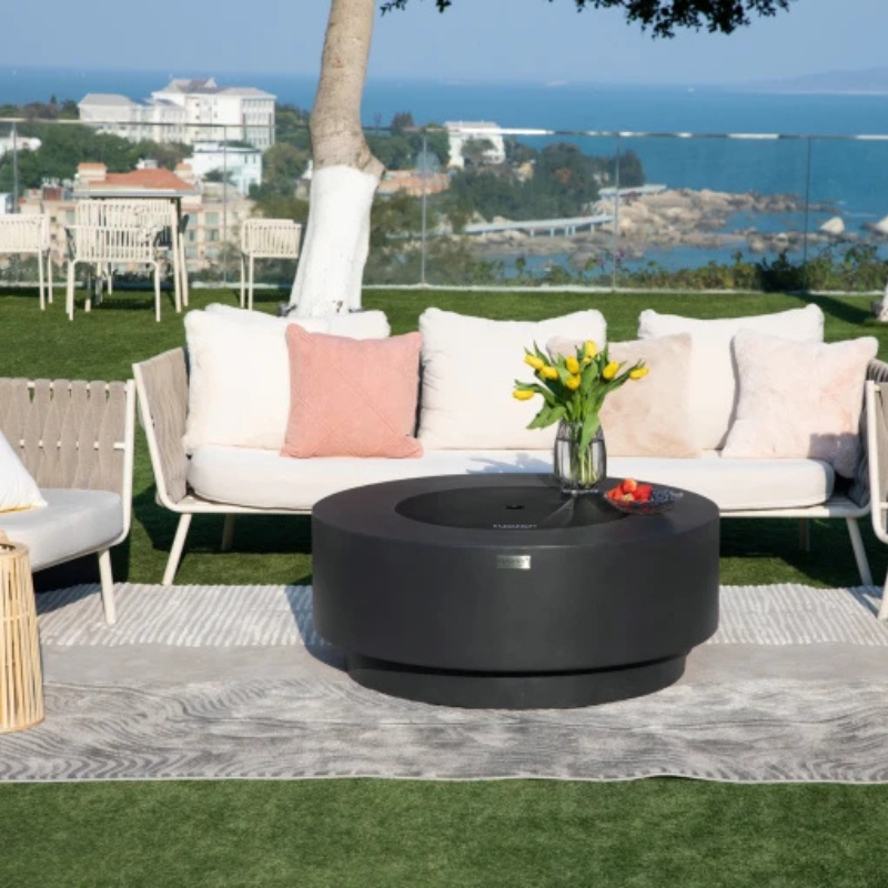 Elementi Plus Nimes Fire Table Dark Grey Concrete Outdoor