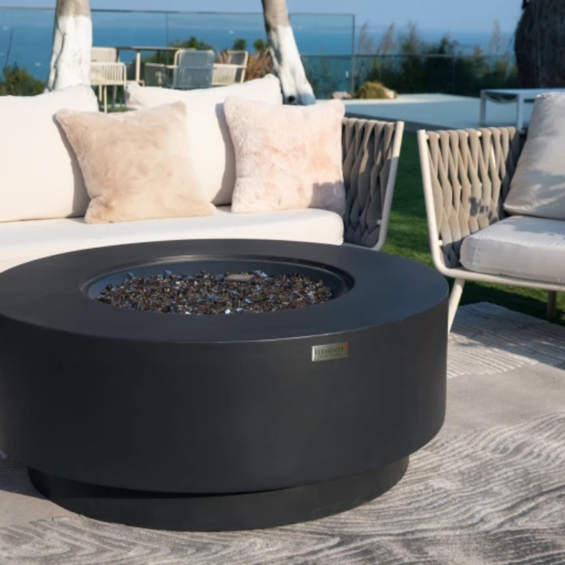 Elementi Plus Nimes Fire Table Dark Grey Concrete Outdoor