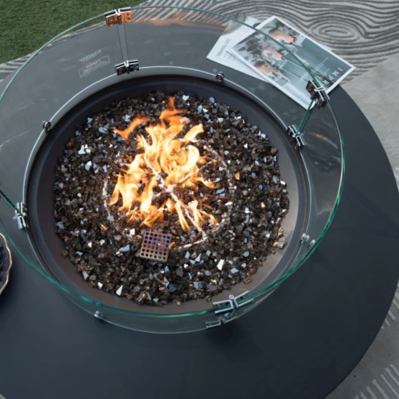 Elementi Plus Nimes Fire Table Dark Grey Concrete Outdoor