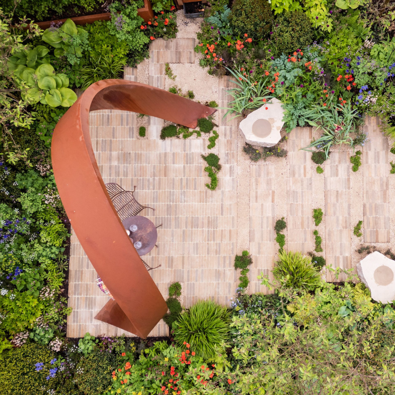 Corten Steel Helix Moongate Arch