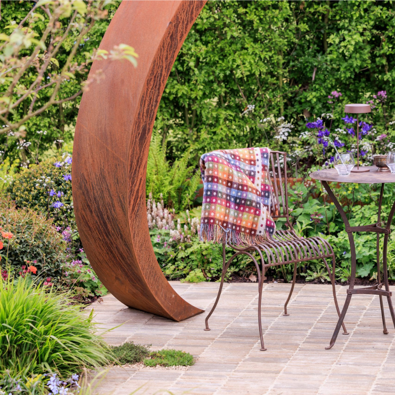 Corten Steel Helix Moongate Arch