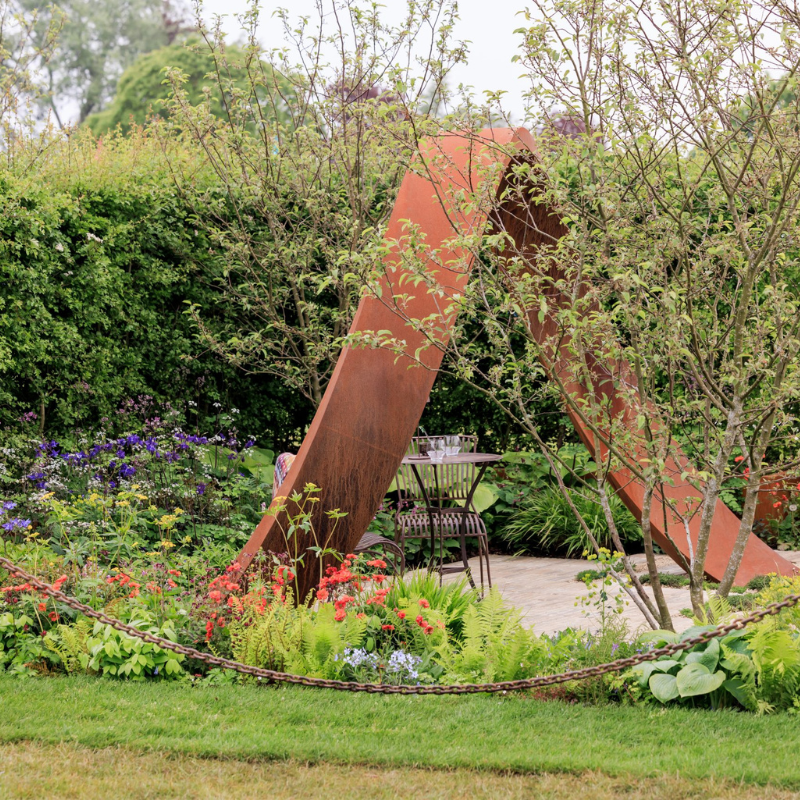 Corten Steel Helix Moongate Arch