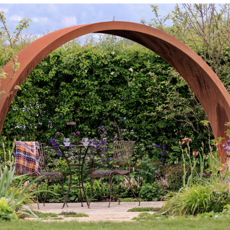 Corten Steel Helix Moongate Arch